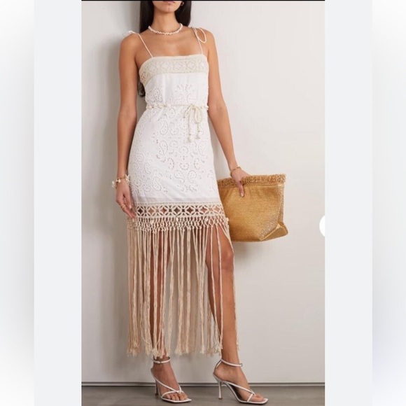 Zimmermann Vitali Fringe Midi Dress size